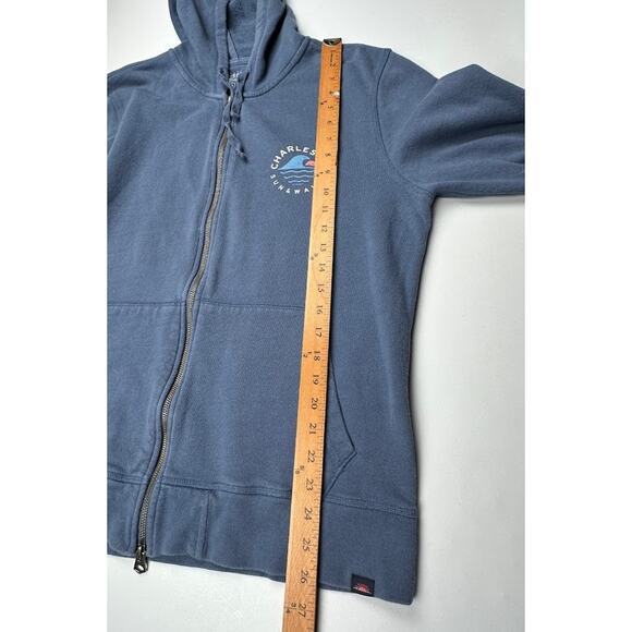 Faherty Sweatshirt Mens Large Faded Navy Charleston Full Zip Hoodie Terry Comfy - Picture 12 of 13